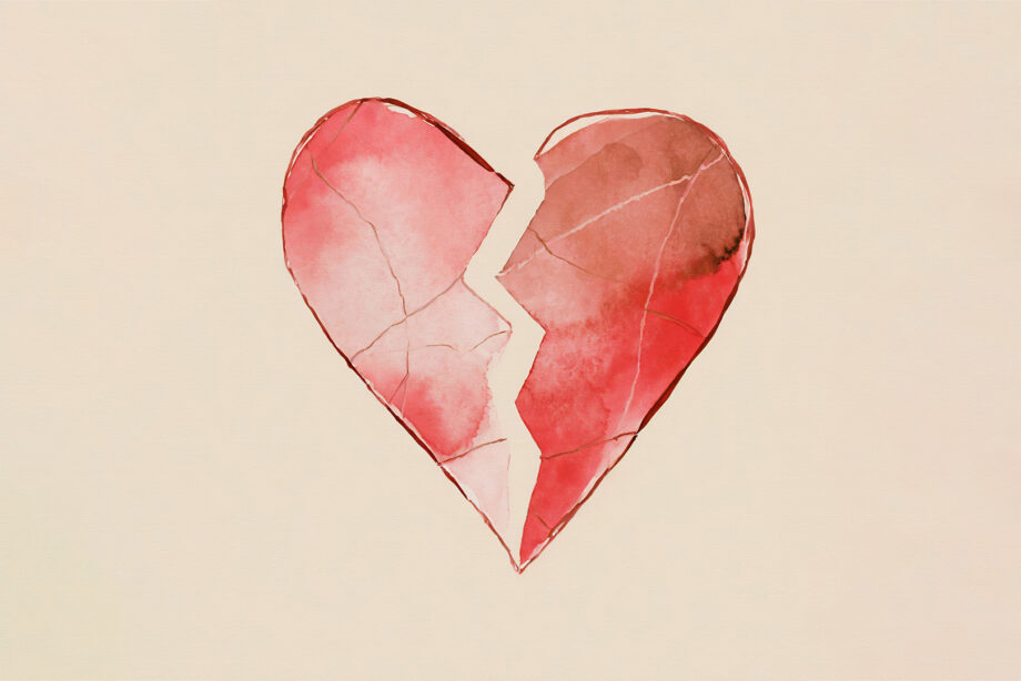 a broken heart shape